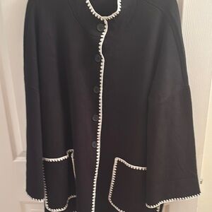 Lane Bryant Black Top with White Trim